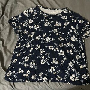 Old Navy Floral and Navy Blue Shirt
